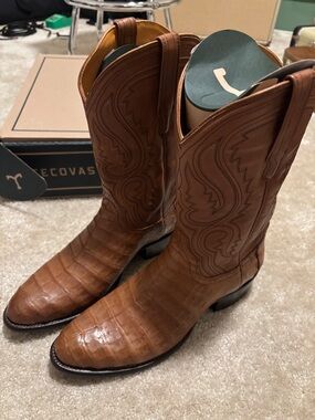 Tecovas 13 D Dillion II Cognac Brown Leather Western Cowboy Boots